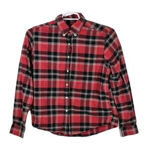 Vintage Rockies Medium Red Plaid Long‎ Button Up Shirt